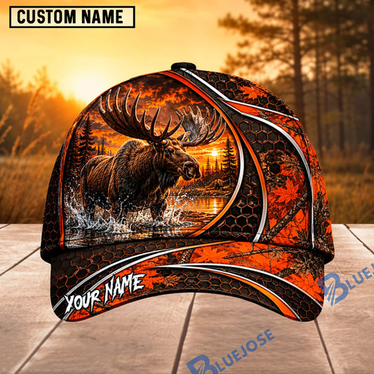 BlueJose Moose Hunting Camo Target Personalized 3D Cap