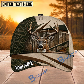 BlueJose Deer Hunting Geometric Camo Personalized 3D Cap