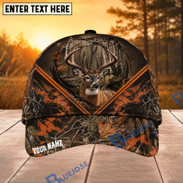BlueJose Deer Hunting Orange Camo Personalized 3D Cap