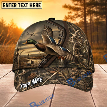 BlueJose Mallard Duck Hunting Lace-Up Wetland Personalized 3D Cap