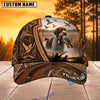 BlueJose Dog Hunting And Duck Rustic Woodgrain Marshland Scene Personalized Name 3D Cap (8 Dog Breeds)