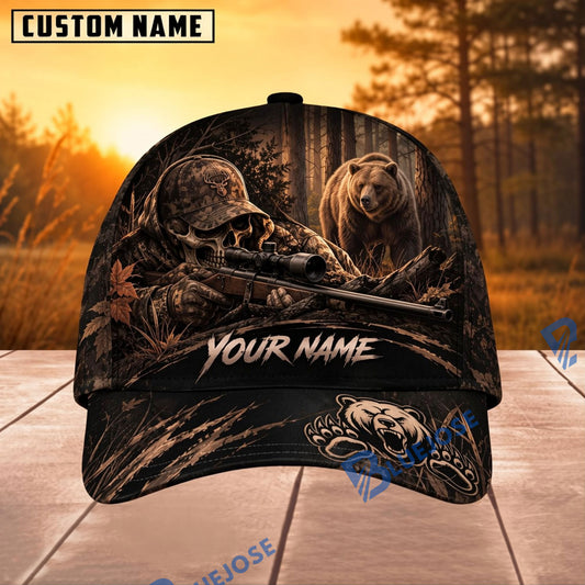BlueJose Hunting Skull Sniper Sunset Personalized 3D Cap (9 animals)