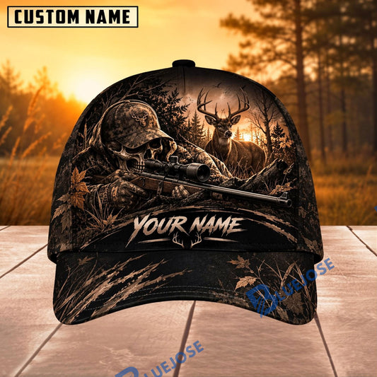 BlueJose Hunting Skull Sniper Sunset Personalized 3D Cap (9 animals)
