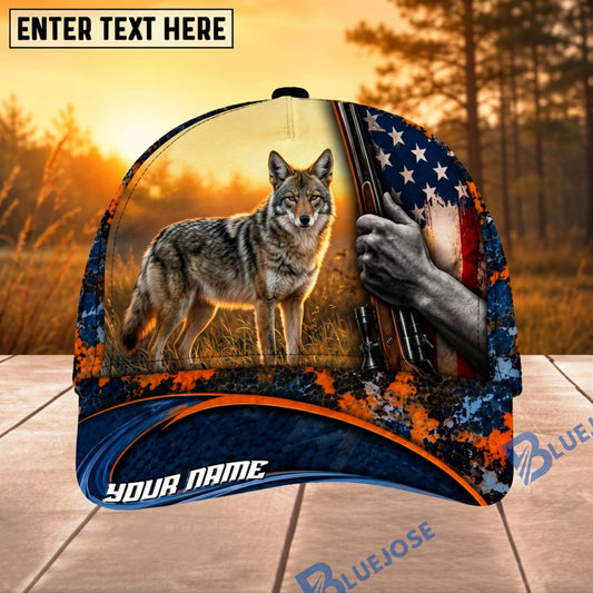 BlueJose Hunting American Flag Sunset Rifle Personalized 3D Cap