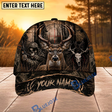 BlueJose Hunting Skull Bowhunter Target Forest Personalized 3D Cap
