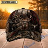 BlueJose Hunting Skull Bowhunter Red Stripe Camo Personalized 3D Cap (12 animals)