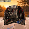 BlueJose Hunting Skull Bowhunter Red Stripe Camo Personalized 3D Cap (12 animals)