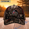 BlueJose Hunting Skull Bowhunter Red Stripe Camo Personalized 3D Cap (12 animals)