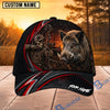 BlueJose Hunting Red Stripe Skull Archer and Deer Sunset Design Personalized 3D Cap (9 animals)