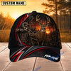 BlueJose Hunting Red Stripe Skull Archer and Deer Sunset Design Personalized 3D Cap (9 animals)
