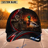 BlueJose Hunting Red Stripe Skull Archer and Deer Sunset Design Personalized 3D Cap (9 animals)
