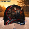 BlueJose Hunting Red Stripe Skull Archer and Deer Sunset Design Personalized 3D Cap (9 animals)