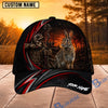 BlueJose Hunting Red Stripe Skull Archer and Deer Sunset Design Personalized 3D Cap (9 animals)