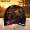 BlueJose Hunting Red Stripe Skull Archer and Deer Sunset Design Personalized 3D Cap (9 animals)