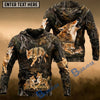 BlueJose Coyote Hunting Rabbit Pack Howling Autumn Camo Personalized Name 3D Hoodie