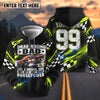BlueJose Drag Racing Dad Like A Normal Dad 3D Hoodie – Custom Name & Number (6 colors)