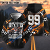 BlueJose Drag Racing Dad Like A Normal Dad 3D Hoodie – Custom Name & Number (6 colors)
