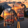 BlueJose Vintage Hot Rod Sunset Coast Hawaiian Shirt