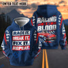 Bluejose Racing Is My Blood Custom Car Photo 3D Hoodie (4 colors)