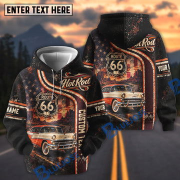 BlueJose Personalized Car Vintage Hot Rod Route 66 Classic Car 3D Hoodie