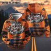 BlueJose Personalized Car Dirt Track Racing Modified Race Car Orange Black Tire Tracks 3D Hoodie