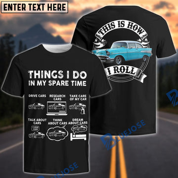 BlueJose Things I Do in My Spare Time – Classic Car Lover Personalized Car T-Shirt