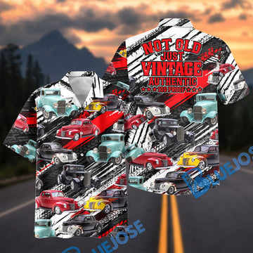 BlueJose Custom Photo Not Old Just Vintage Hot Rod - Personalized Name Car Hawaiian Shirt