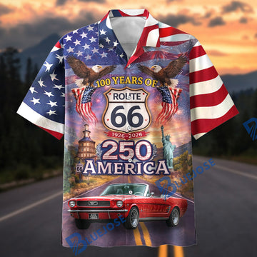 BlueJose Celebrate 100 Years of Road Route 66 and America 250th Anniversary - This Is How I Roll - Personalized Car Photo Shirt