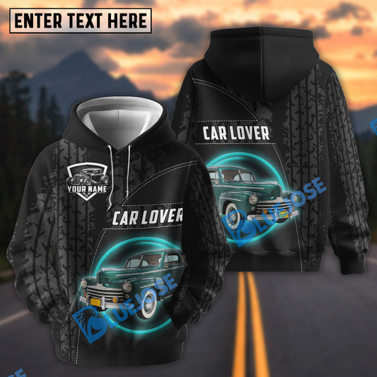 Bluejose Personalized Car Lover 1948 Ford Super Deluxe Classic Car Tire Tracks 3D Hoodie