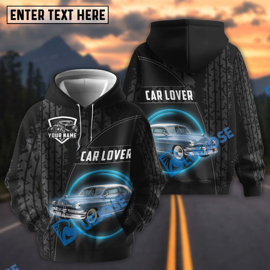 Bluejose Personalized Car Lover 1951 Mercury Coupe Classic Car Tire Tracks 3D Hoodie