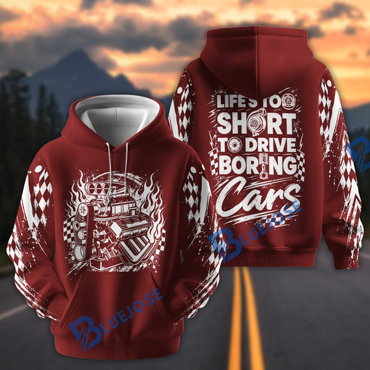 BlueJose Life's Too Short To Drive Boring Cars 3D Hoodie (8 colors)