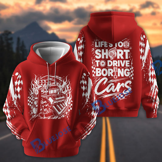 BlueJose Life's Too Short To Drive Boring Cars 3D Hoodie (8 colors)