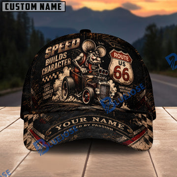 BlueJose Speed Builds Character Custom Name Cap – Rat Fink Route 66 Hot Rod Baseball Hat