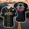 BlueJose Personalized Racing Legend Muscle Car Checkered Flag Baseball Jersey