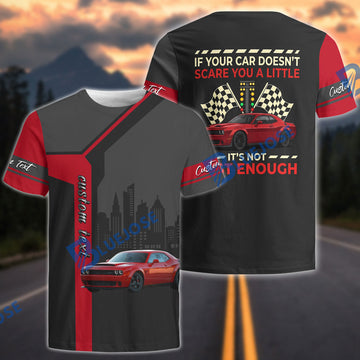 BlueJose ''If Your Car Doesn't Scare You A Little'' Personalized Car T-Shirt (8 colors)