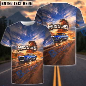 BlueJose Vintage American Muscle Car Sunset T-Shirt