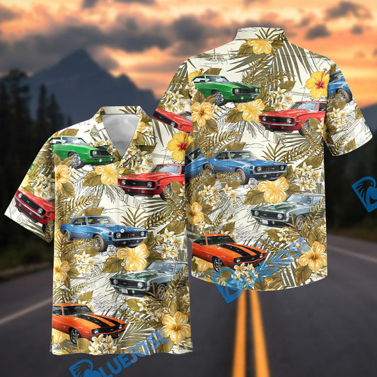 BlueJose Retro American Muscle Aloha Shirt - Custom Car Hawaiian Shirt