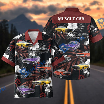 BlueJose Personalized Car Classic Muscle Car Floral Hawaiian Shirt