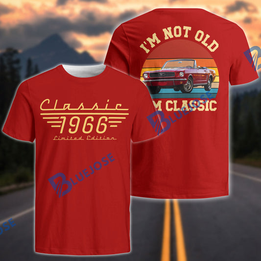 BlueJose Personalized Car Classic 1966 Vintage Mustang T-Shirt