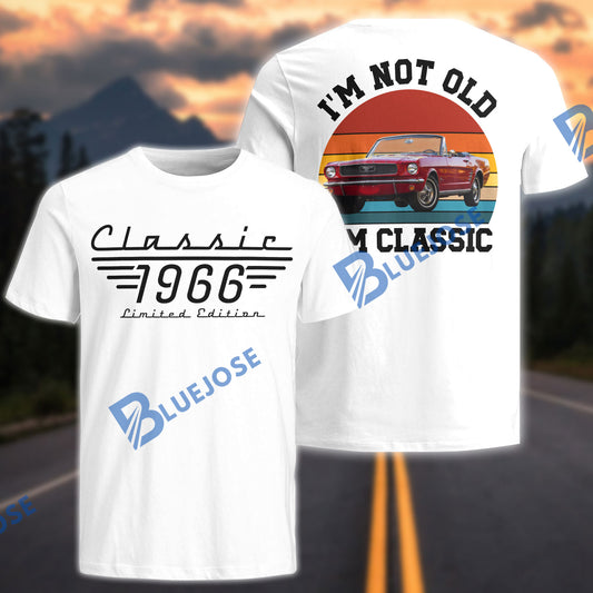 BlueJose Personalized Car Classic 1966 Vintage Mustang T-Shirt