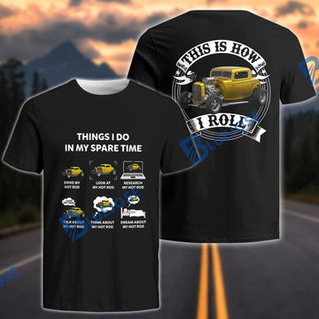 BlueJose Personalized Car Hot Rod “This Is How I Roll” Classic Car T-Shirt