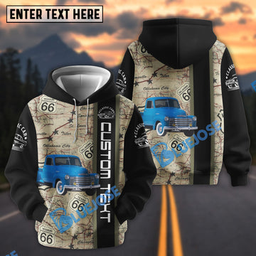 Bluejose Personalized 1951 Chevrolet 3100 Route 66 Classic Car Hoodie
