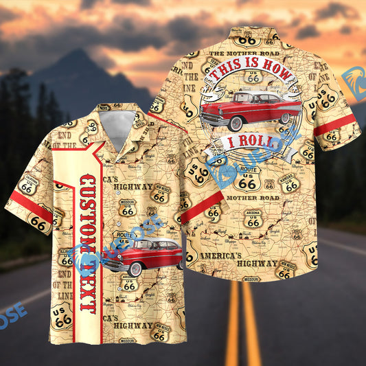 Bluejose Personalized Car 1957 Chevrolet Bel Air Route 66 Hawaiian Shirt – This Is How I Roll
