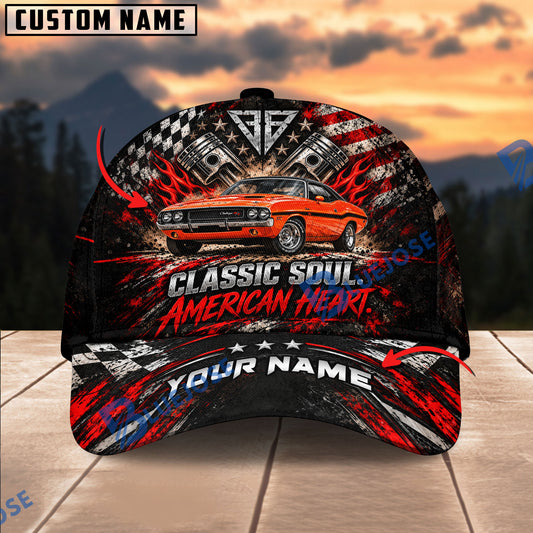 BlueJose Personalized Muscle Car Classic Soul American Heart 3D Cap