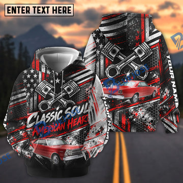 BlueJose Personalized Classic Ford Fairlane Car Classic Soul American Heart American Flag 3D Hoodie
