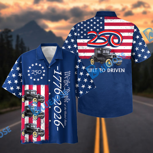 BlueJose Personalized 1927 Ford Model T Hawaiian Shirt – America 250 Patriotic Vintage Car Aloha Shirt