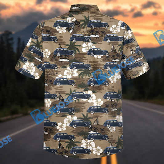 Bluejose  Personalized Car Vintage 1930s Classic Sedan Tropical Hawaiian Shirt
