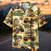 BlueJose Dino Off-Road Adventure Yellow Ribbon Monster Truck Hawaiian Shirt