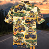 BlueJose Dino Off-Road Adventure Yellow Ribbon Monster Truck Hawaiian Shirt