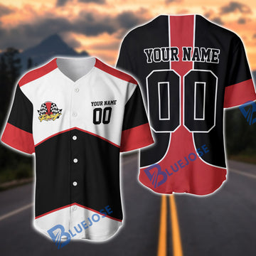 BlueJose Personalized Racing Baseball Jersey – Custom Name & Number